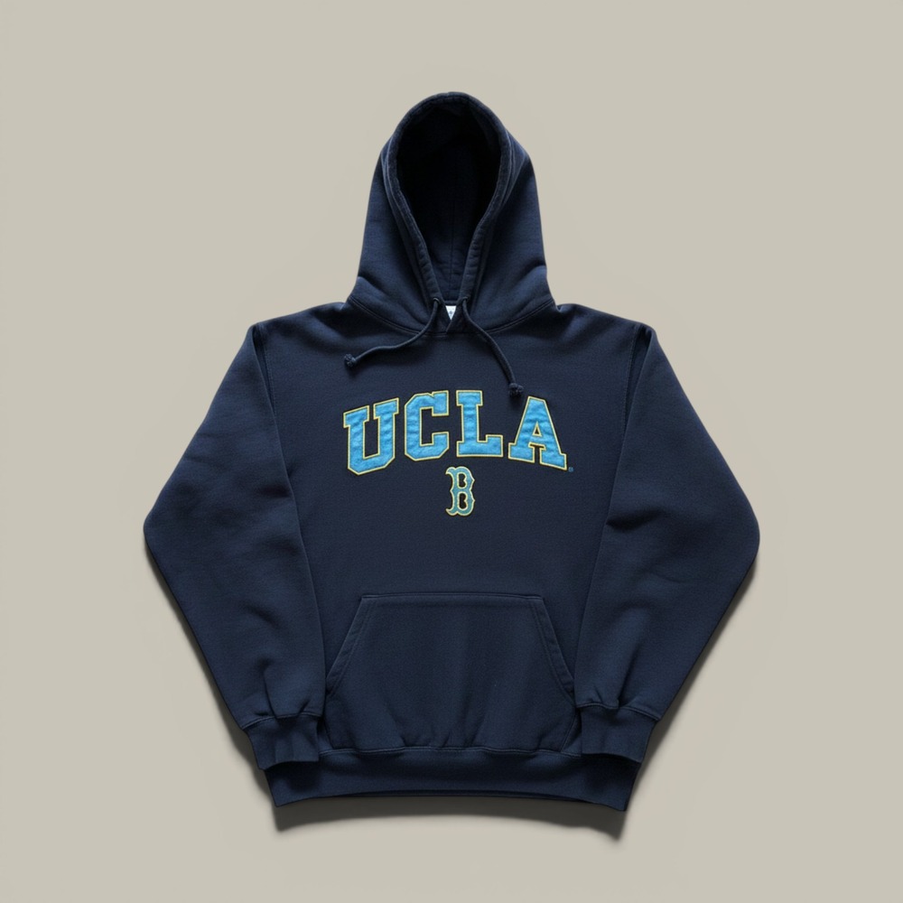 UCLA Bruins Hoodie Navy Blue Embroidered Pullover Sweatshirt Mens Large